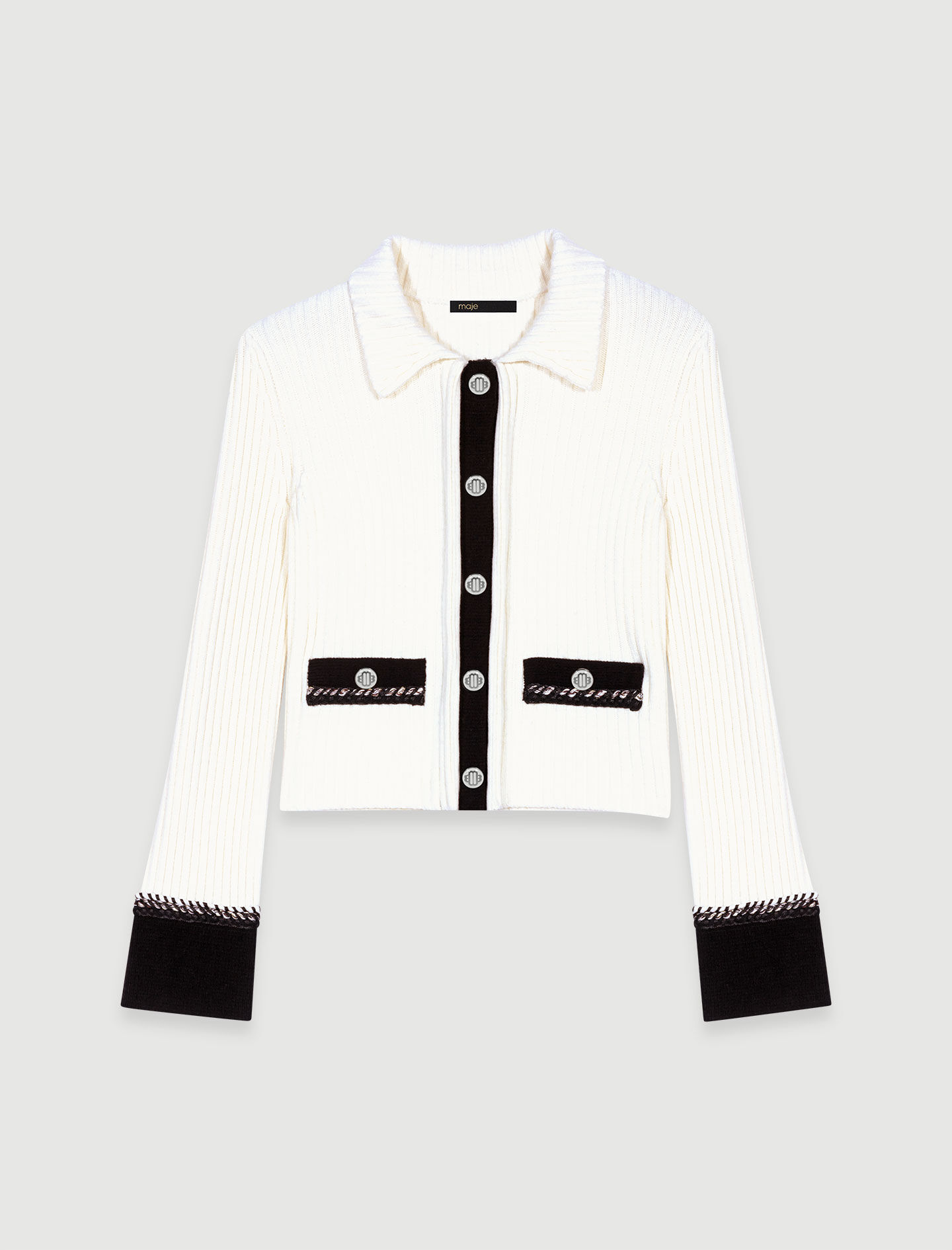 Off-white gebreid vest