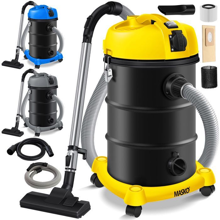Aspirateur industriel polyvalent - MASKO - 2300W - Aspirateur eau et poussière - Aspirateur à cendres