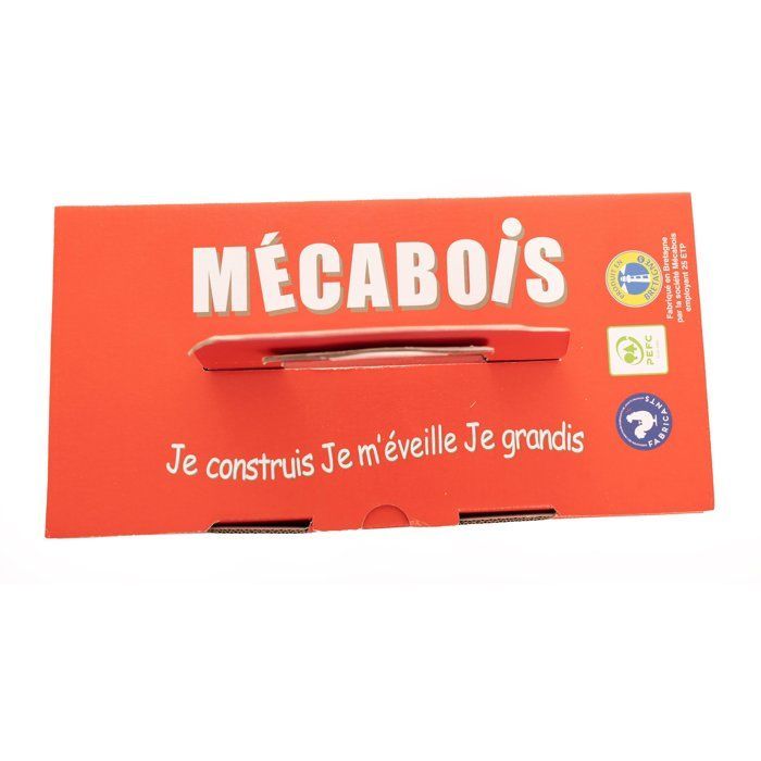 Mécabois - Baril de 200 planchettes en bois - Jeux de constructions - Fabriqué en France