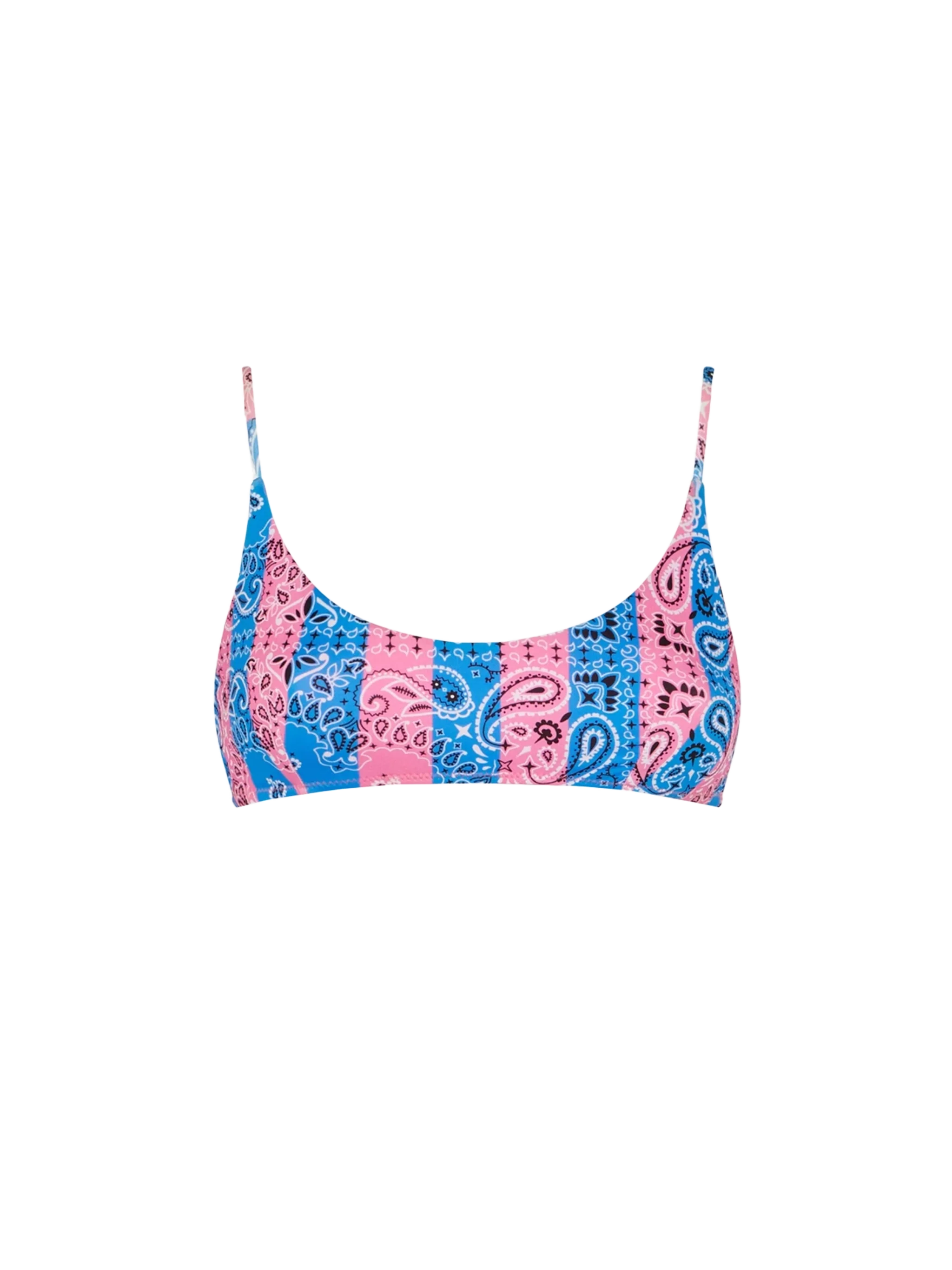 Bralette de mujer con estampado de bandana a rayas