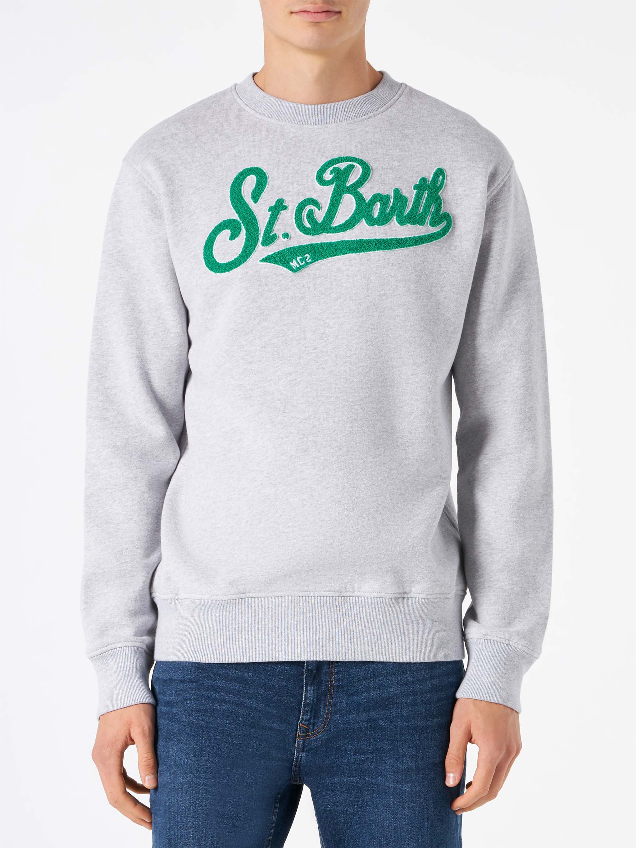 Sweatshirt met ronde hals voor heren met badstof logo