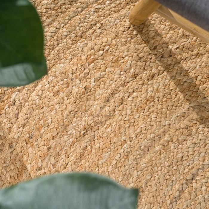 Paco Home Rond Handgemaakt Woonkamerkleed, Kortpolig met Moderne Rand, Gebroken Wit en Beige, 120 cm Rond