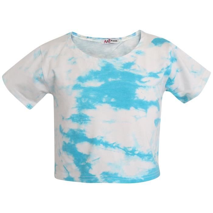Conjunto de top corto y leggings tie-dye para niñas - Edades 5-13 - Azul - Niña - 100% poliéster
