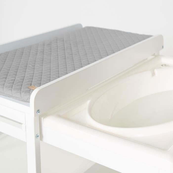 Extendable changing table with bathtub - ROBA - BABY POOL - Grey 'Roba Style' changing mat included - White