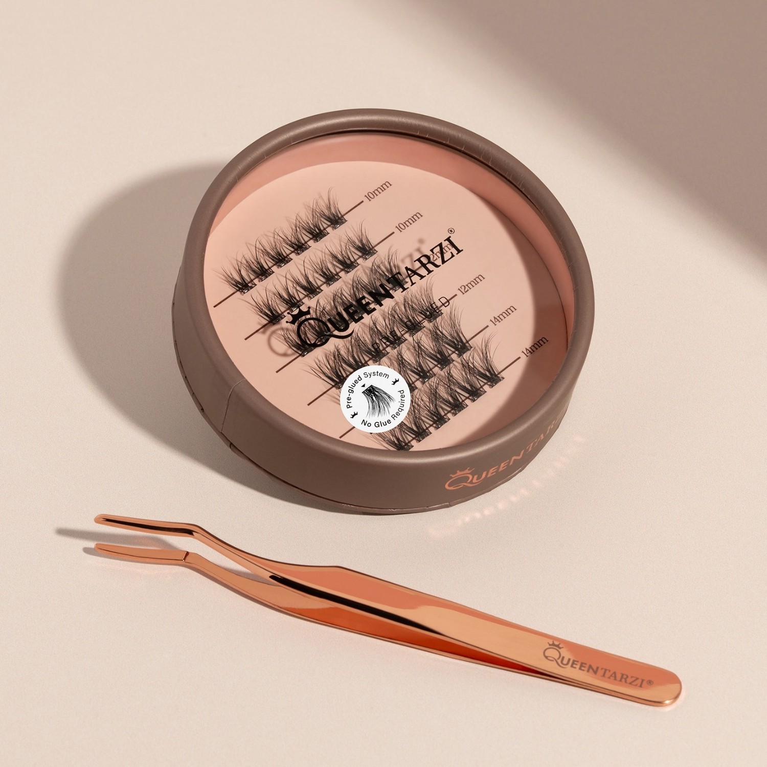 Queen Tarzi Wimpern-Set, 3 št. (vorgeklebt) – 1 št.