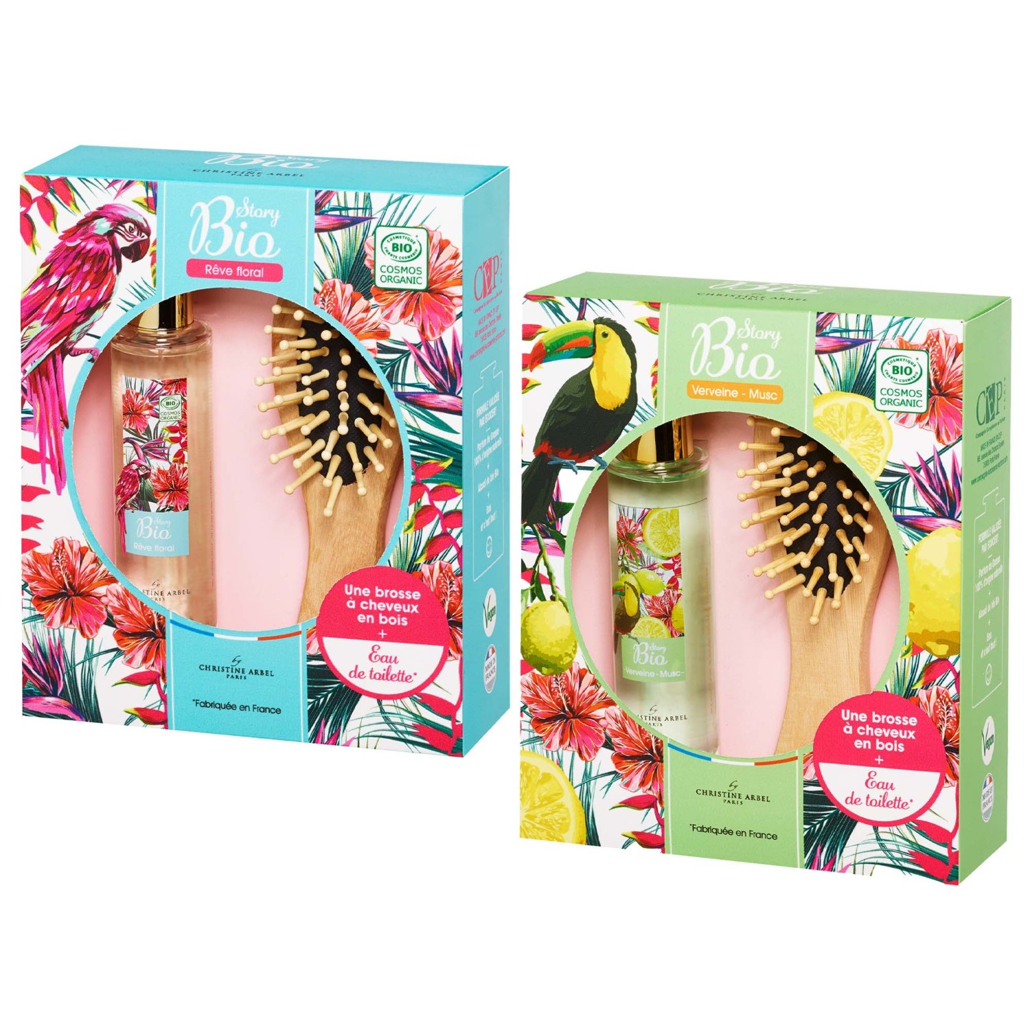 Christine Arbel COFFRET STORY BIO Rêve Floral EDT 50 ml+ 1 brosse à cheveux en bois