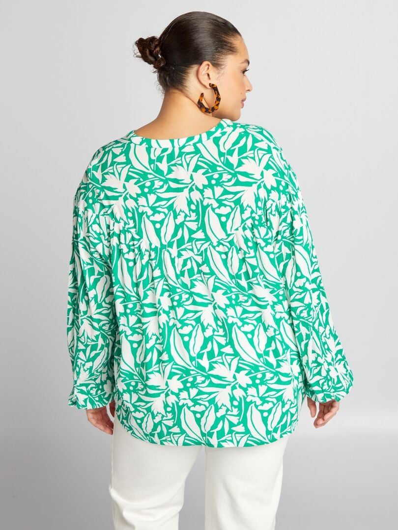 Zachte blouse met print - GROEN