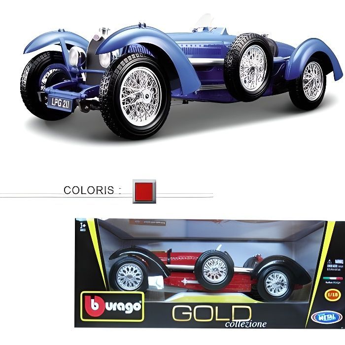 BBurago Modellino in metallo pressofuso in scala 1/18 Bugatti Type 59