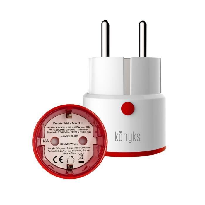 Konyks Priska Max 3 EU - Prise connectée WiFi 16A avec compteur de consommation