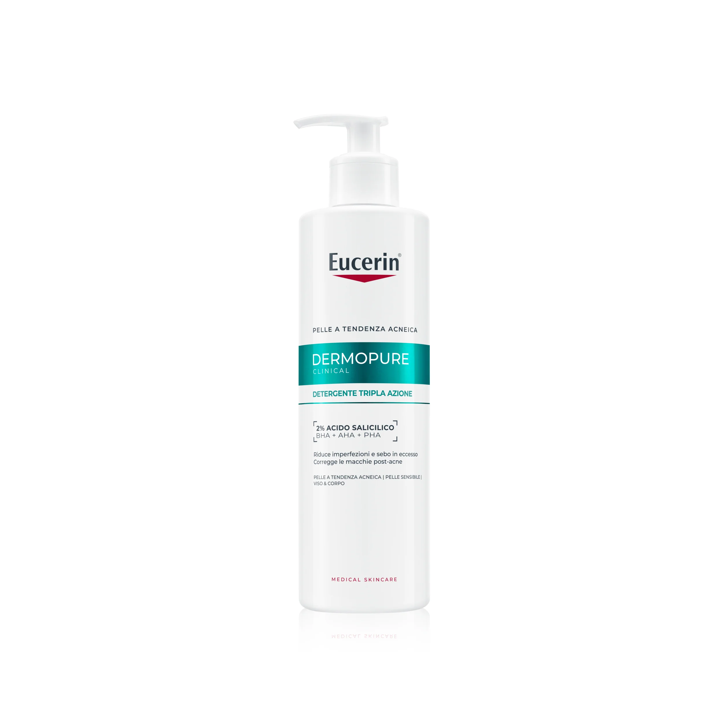 Dermopure Detergente Tripla Azione - Gel detergente viso, Gel viso antimperfezioni, Gel viso antimacchie