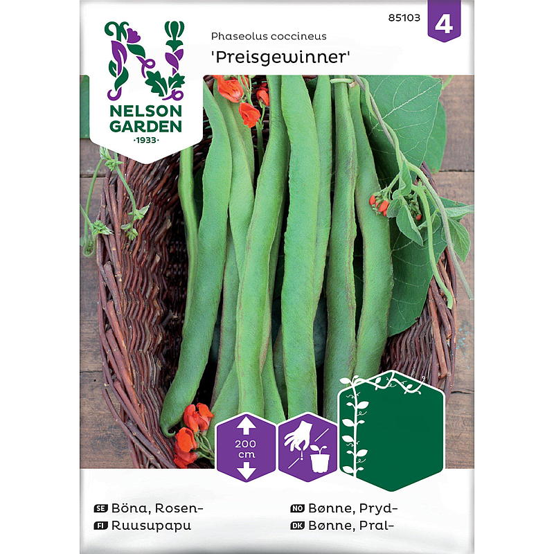 Nelson garden Seed Bean Ornamental, Preisgewinner, punainen