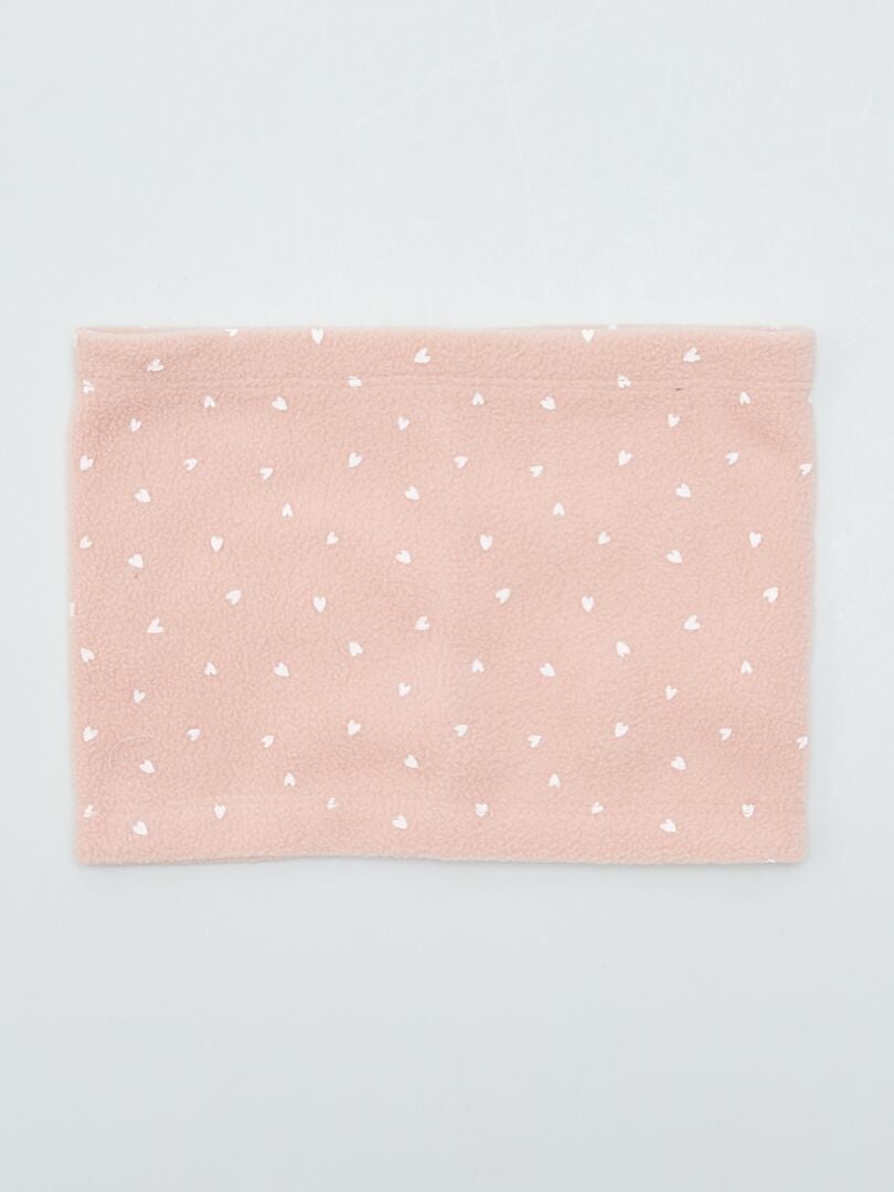 Conjunto de gorro e cachecol de lã polar - ROSA