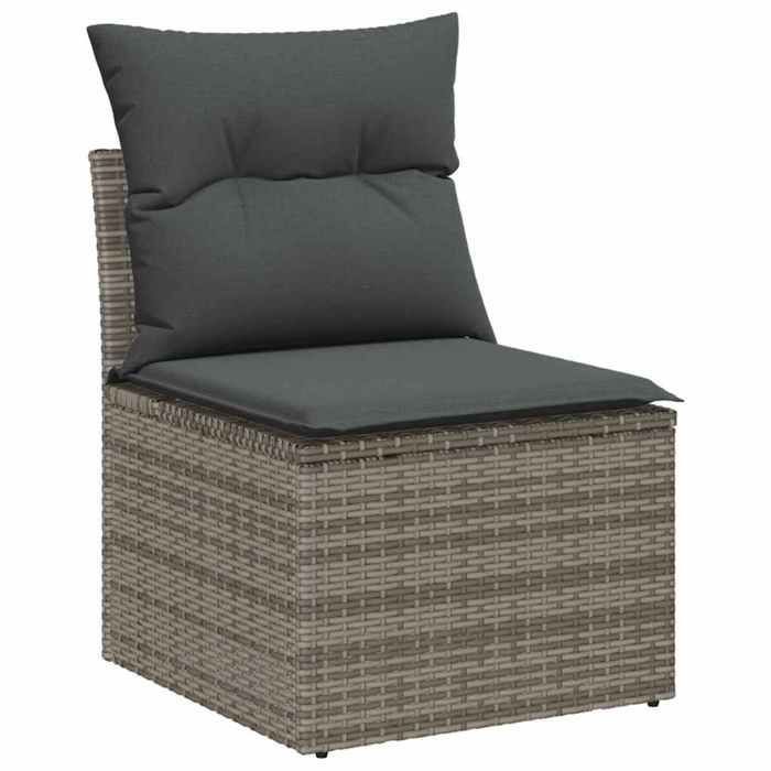 Ensemble Salle à Manger - vidaXL - Poly Rotin - Gris - 6 Personnes - Modulaire