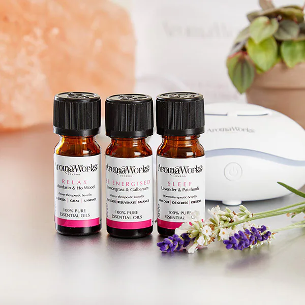 Conjunto de três óleos essenciais AromaWorks de 10ml