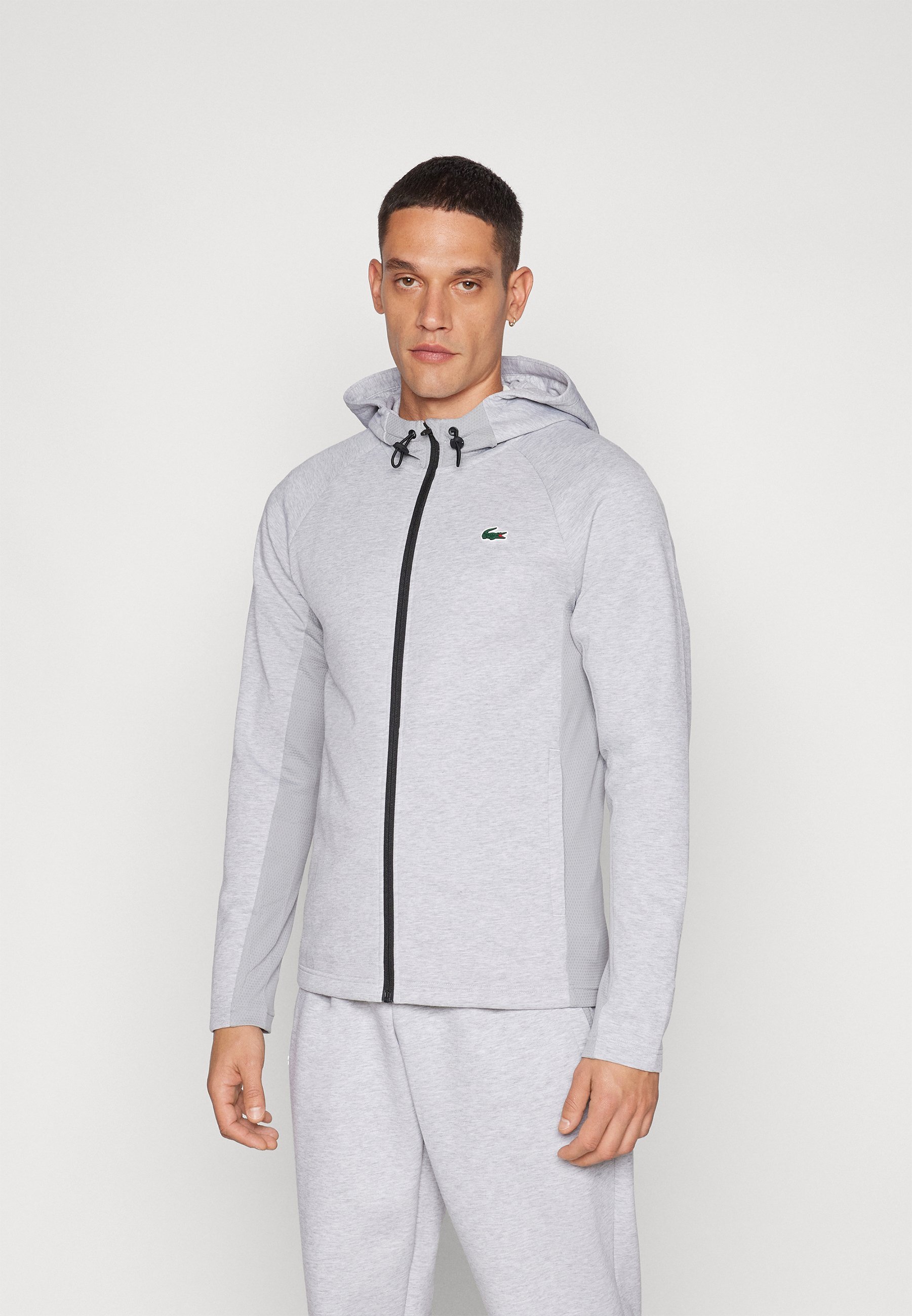 Lacoste Sportjack met capuchon, klassiek model - Trainingsjack - zilverkleurig/olifantengrijs