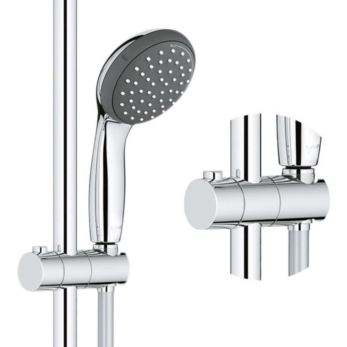 GROHE Vitalio Start 250 douchekolom met thermostatische mengkraan, 250 mm douchekop, 2-straals handdouche, 26816000