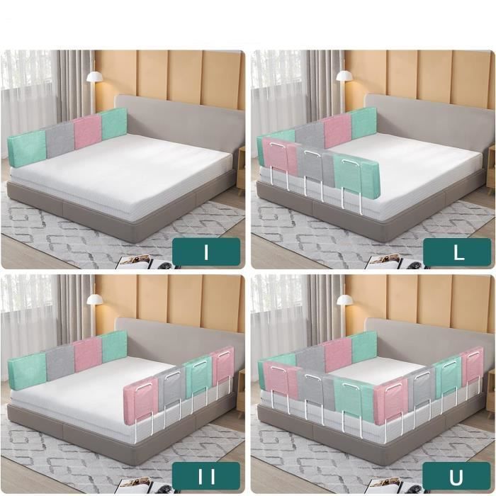 LARS360 Höhenverstellbares Bettgitter 60 cm für Kinderbetten. Beliebig kombinierbar, demontierbar und waschbar. Grün