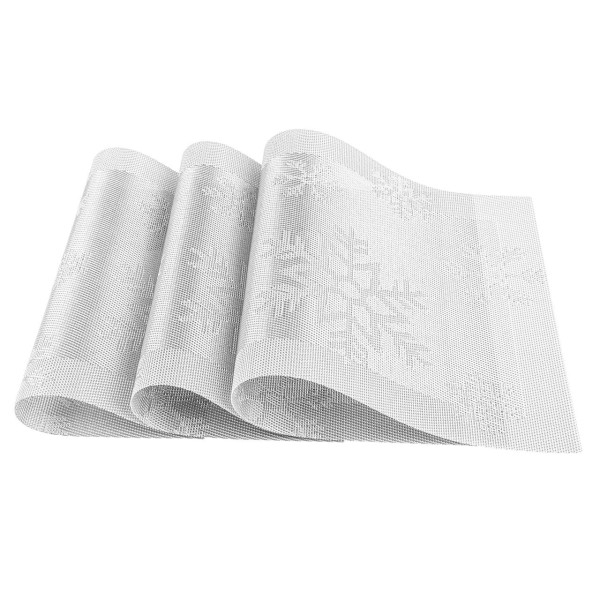 Srebrna Świąteczna Podkładka Pod Talerze 30x45 SNOW