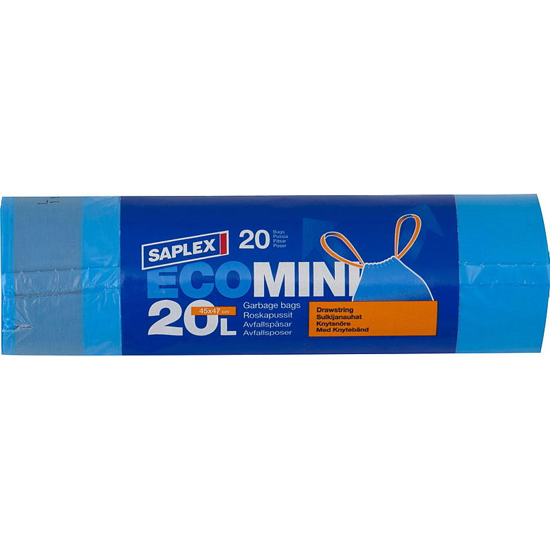 Saplex Müllsäcke, 20er-Pack, 45 x 47 cm, mit Verschluss