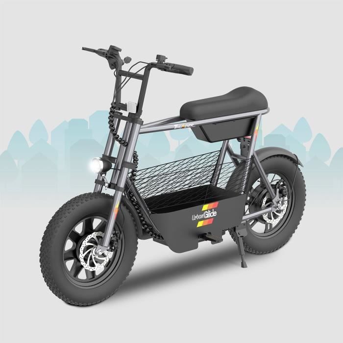 Bicicletta elettrica senza pedali - URBANGLIDE - Thunder 160 - Autonomia 30 km - Velocità 25 km/h - Grigio