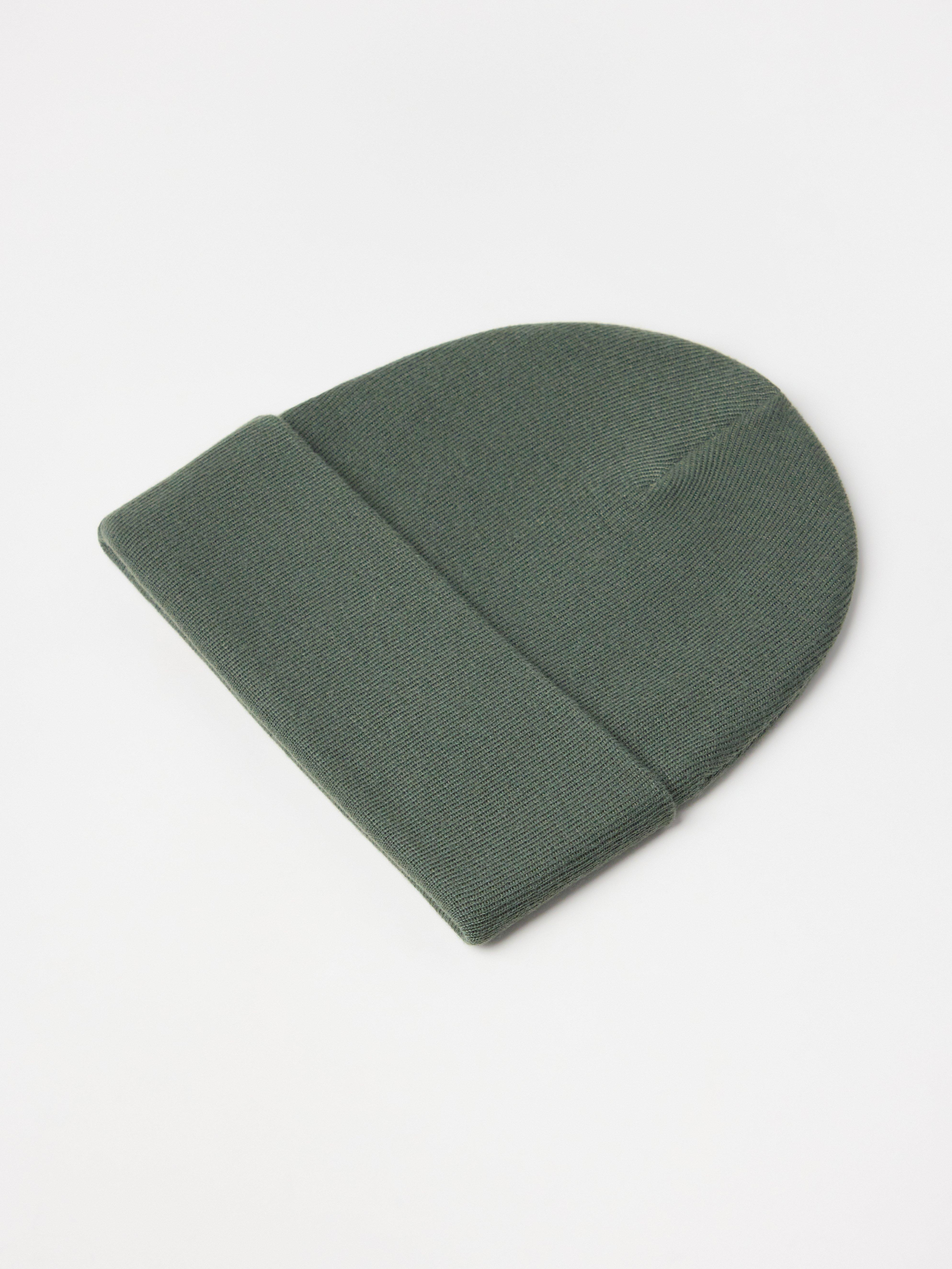 Bonnet tricoté kaki foncé
