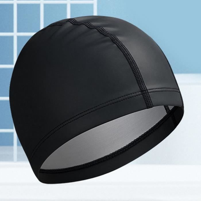 Gorro de natación - OMABETA - Negro - Suave y cómodo - Impermeable - Alta elasticidad