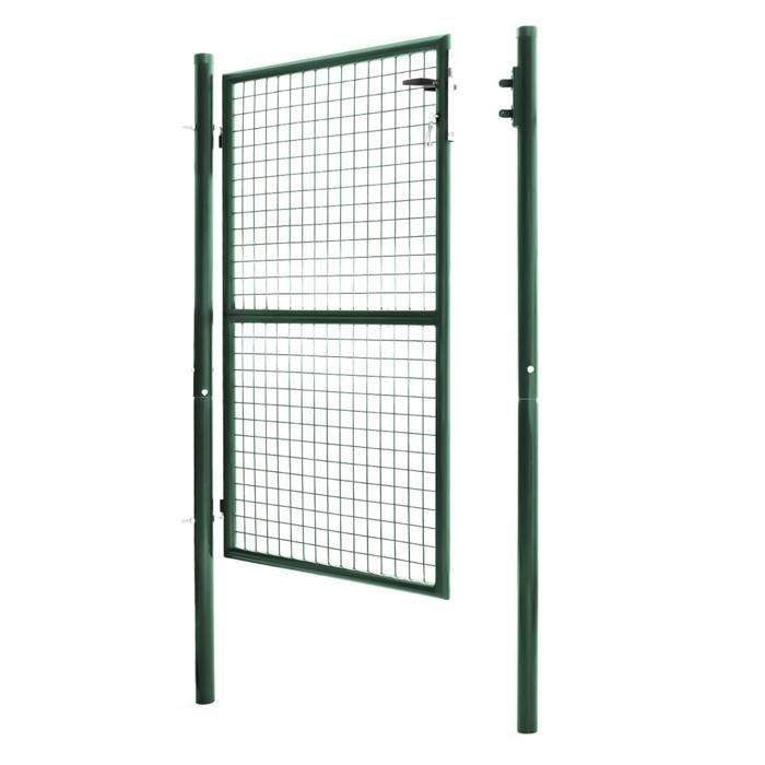 IDMARKET Garden gate 105 x 150 cm in green steel with lock and handle