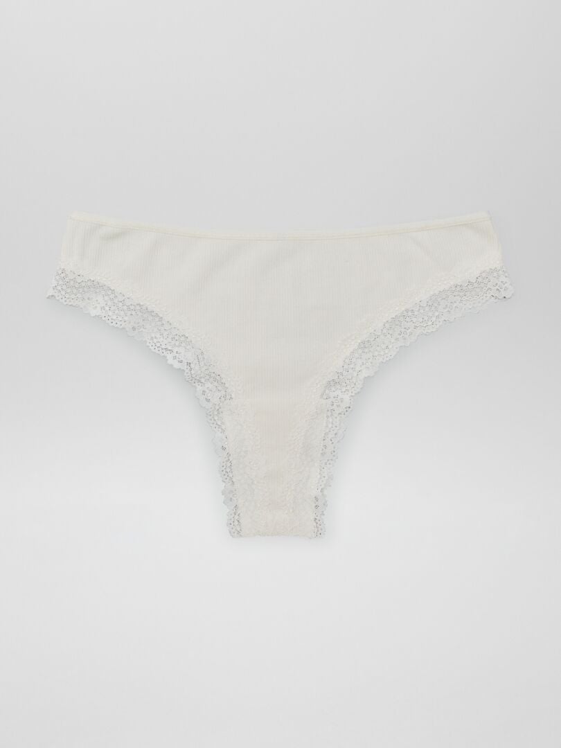 Set van 3 ribgebreide teenslippers - pruimbruin