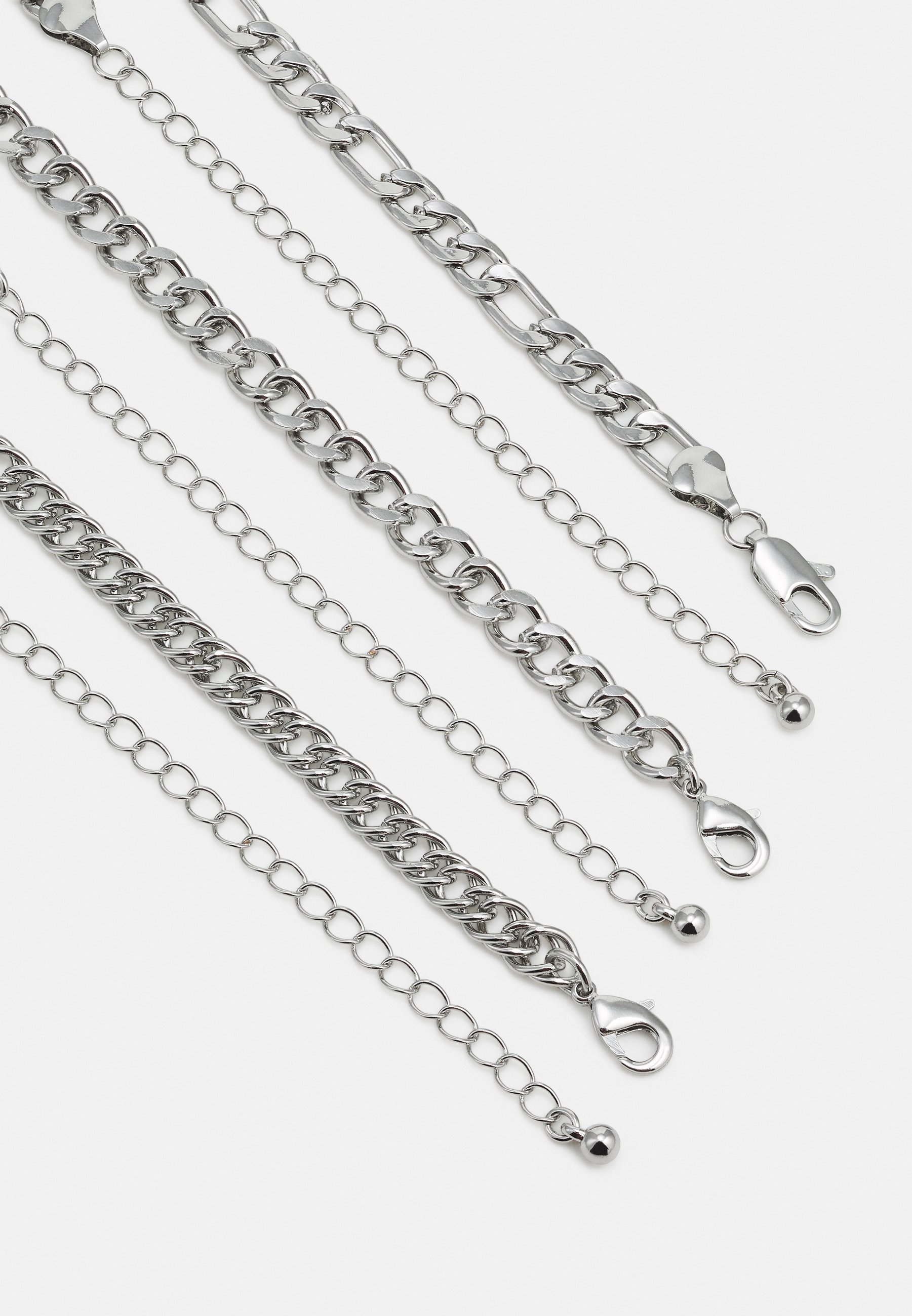 Pier One Lot de 3 colliers unisexes - couleur argent