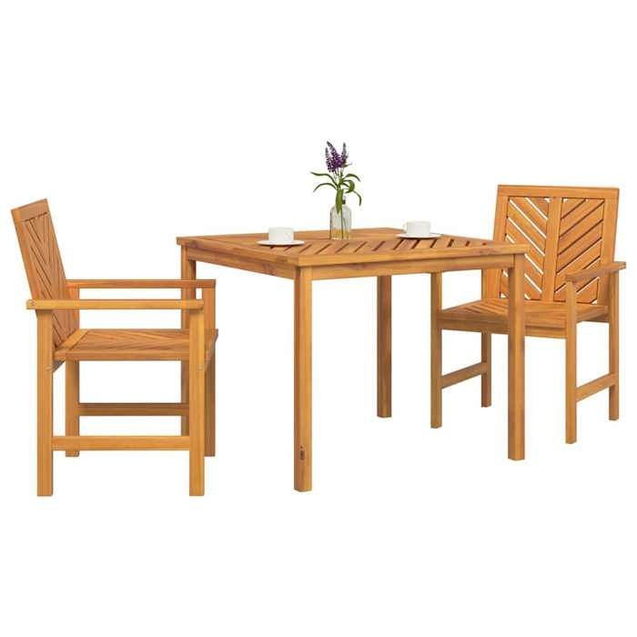 STAR SALE® Gartentisch- und Stuhlset (3-teilig) – UV-beständig – Braun 90 x 90 x 74 cm T1