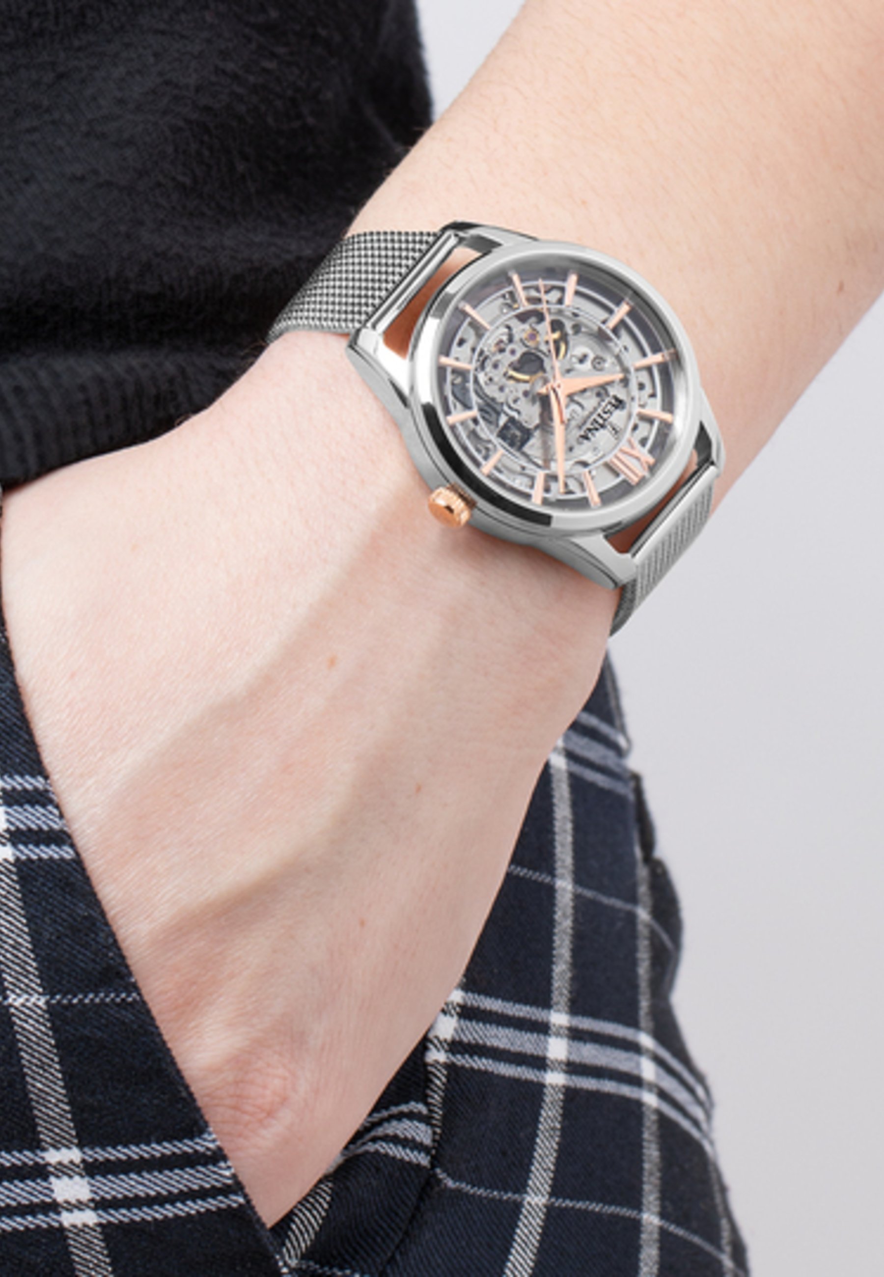 Hodinky Festina - stříbrné, růžovo-zlaté
