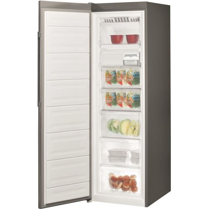 Congelador vertical - HOTPOINT - UH8F3DXI - 263 L - 5 gavetas - Classe energética D - Aço inoxidável