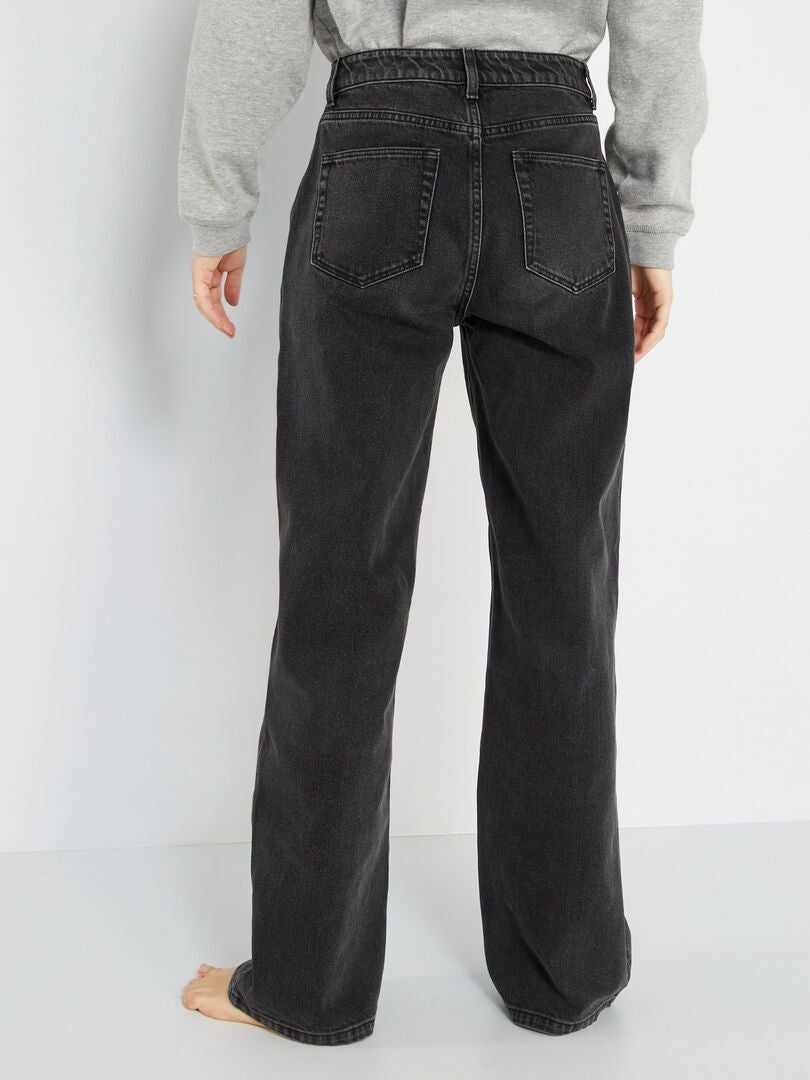 Calça jeans de perna larga - tamanho 34L - preta
