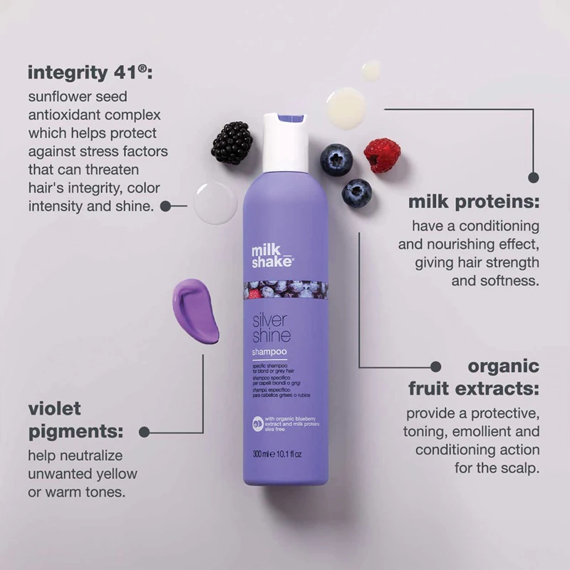 milk_shake® Silver Shine šampon za blond lase, ki nevtralizira rumenkaste tone