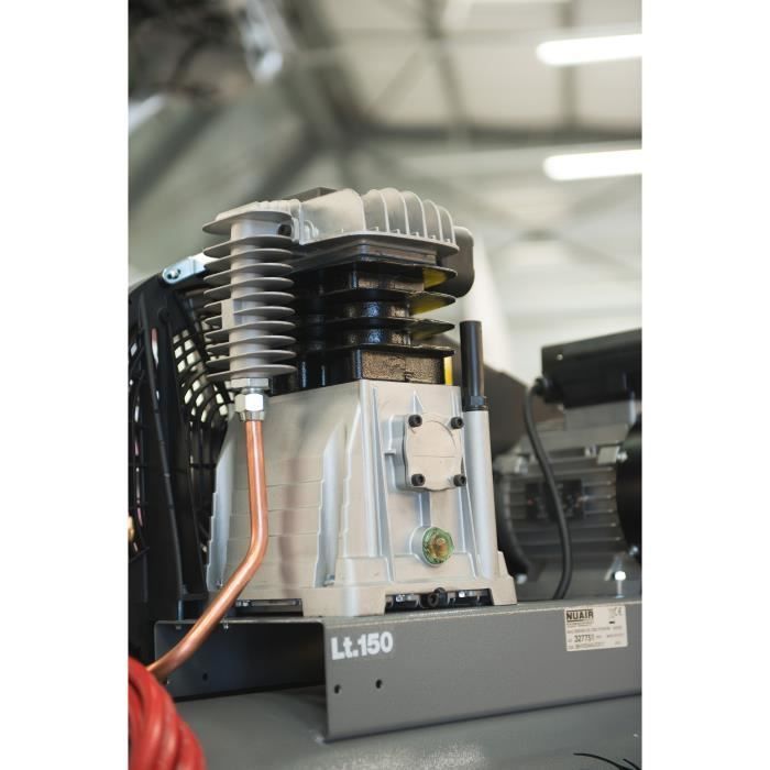MECAFER 150L 3HP Twin Cylinder Belt Drive 10 bar Semi-Professional PowerMonster Compressor - 425200
