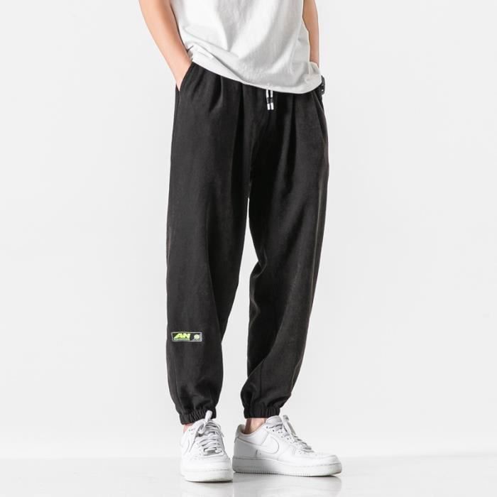 Pantalones deportivos para hombre - Cómodos pantalones de jogging negros - Transpirables para fitness en interiores