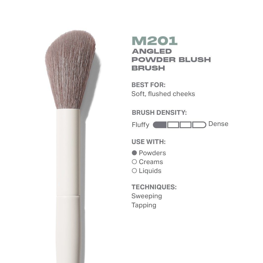 „Morphe Blush Brush M201“, kampinis pudros skaistalų teptukas – 1 vnt.