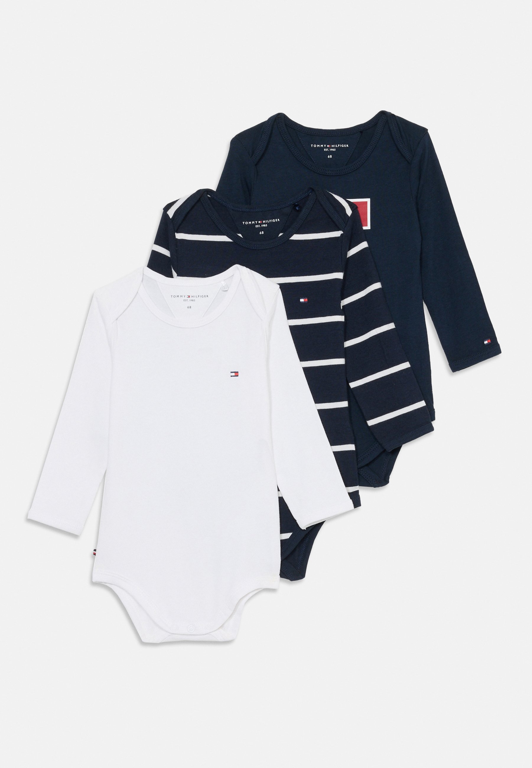 Tommy Hilfigeri 3-pakendis body kinkekarp unisex - pikkade varrukatega topp - tumesinine