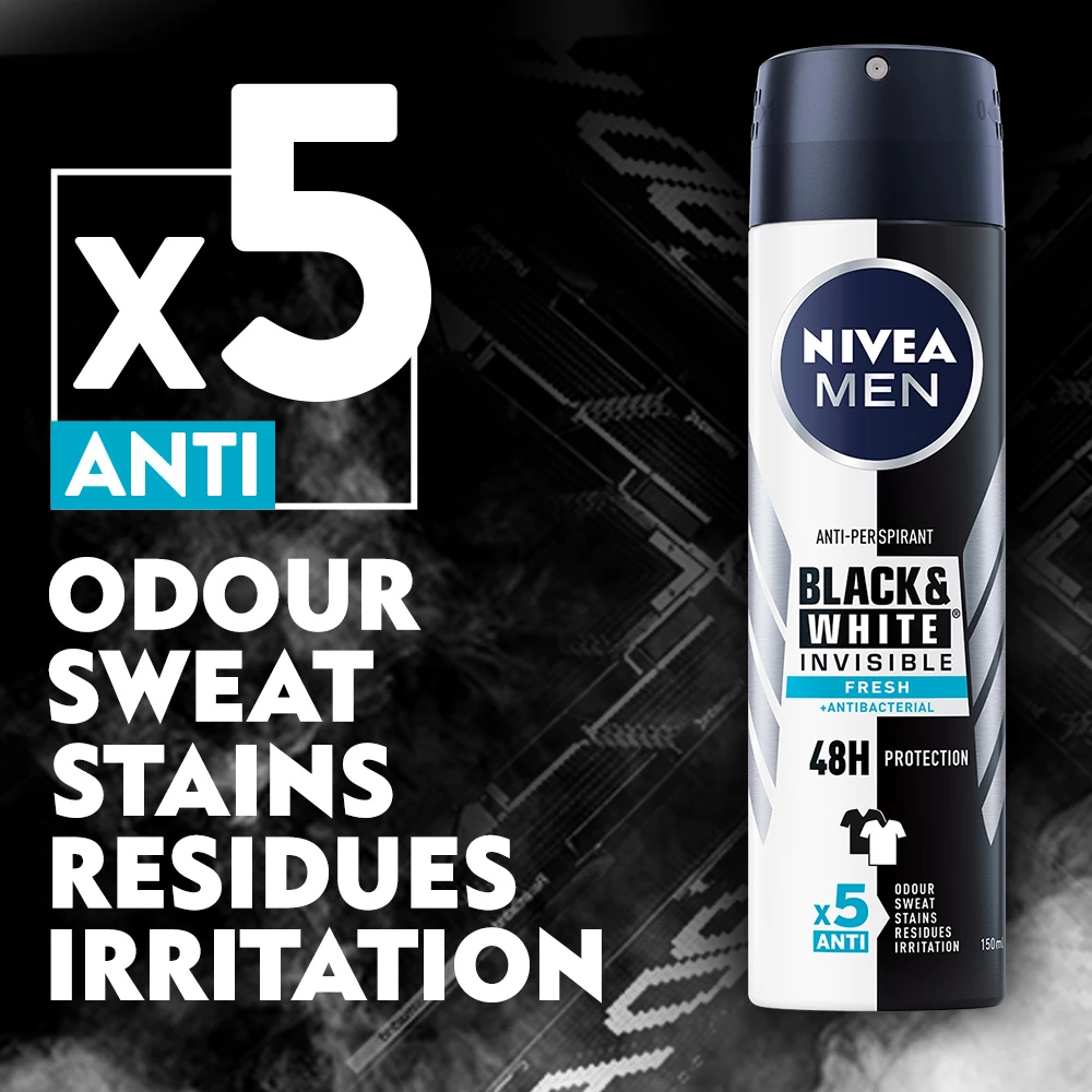 Спреј за освежавање Black & White 150 ml - NIVEA
