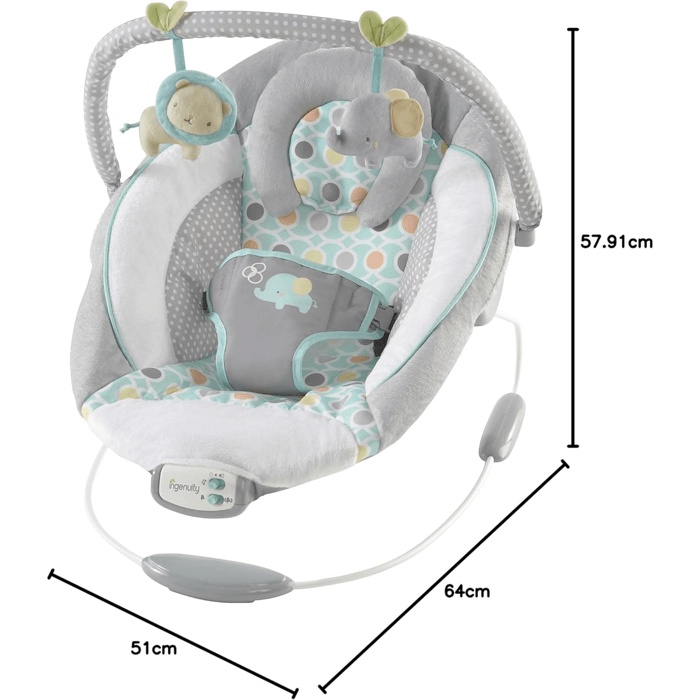 Sdraietta per neonati INGENUITY - Morrison - Arco con giochi interattivi rimovibili, 8 melodie, vibrazioni rilassanti, regalo per neonati