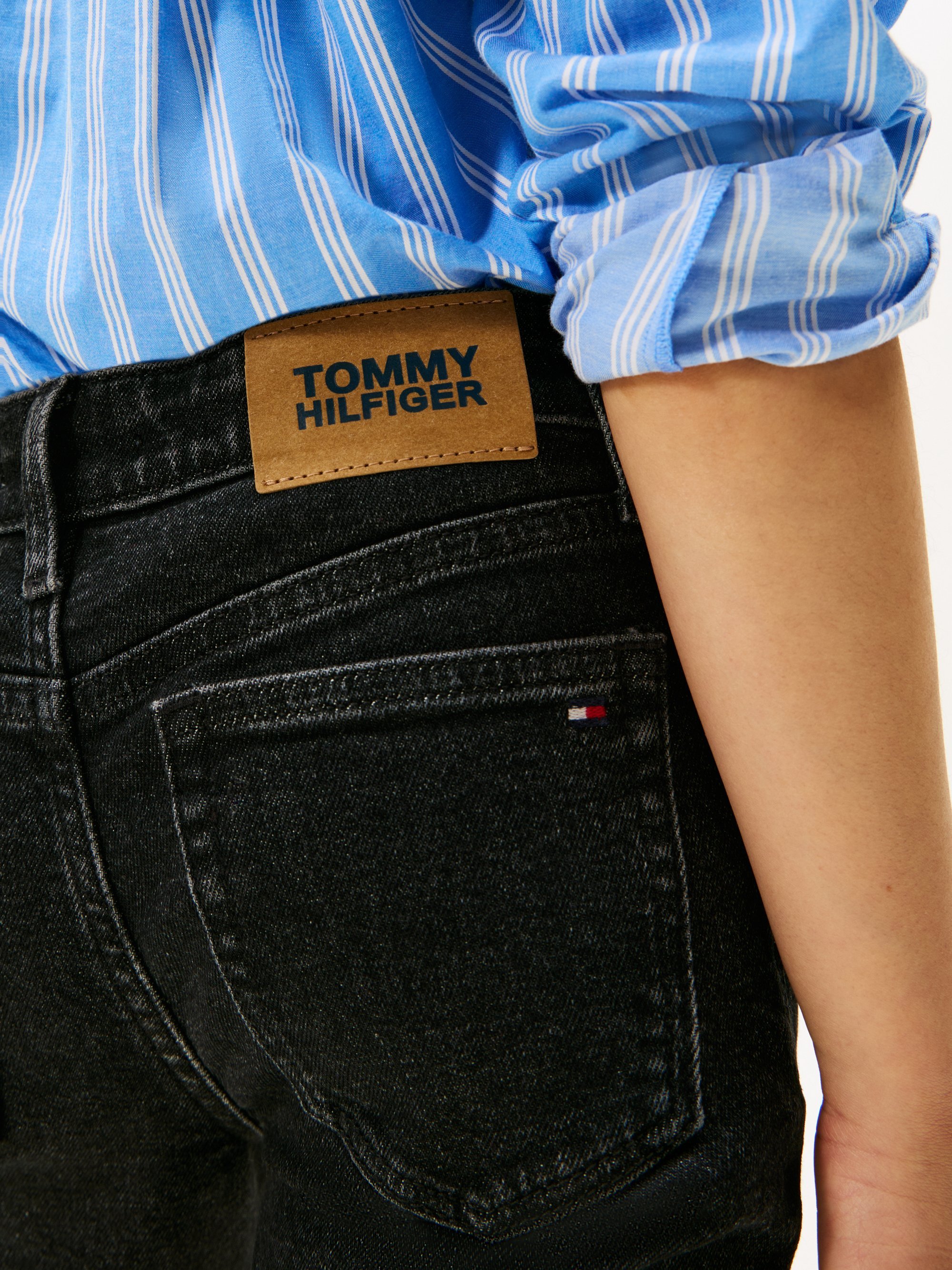 Tommy Hilfiger FLARE BLACK - Jean évasé - noir
