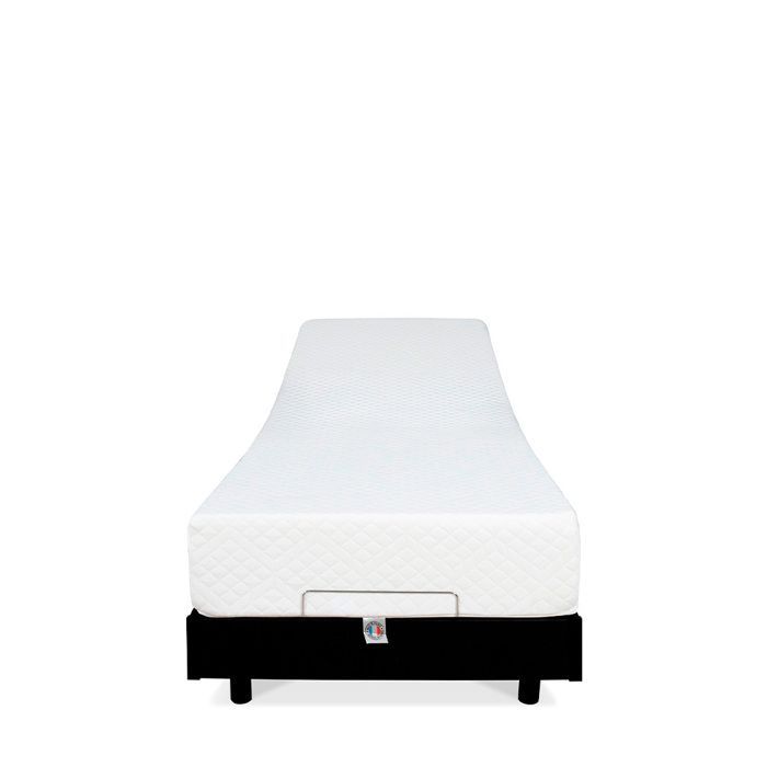 Conjunto de colchón de espuma viscoelástica + base de cama eléctrica flexible de 70x190 cm.