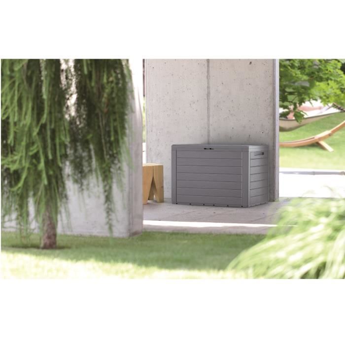 Caja de jardín Prosperplast de 280 L, color antracita, con cerradura, de madera.