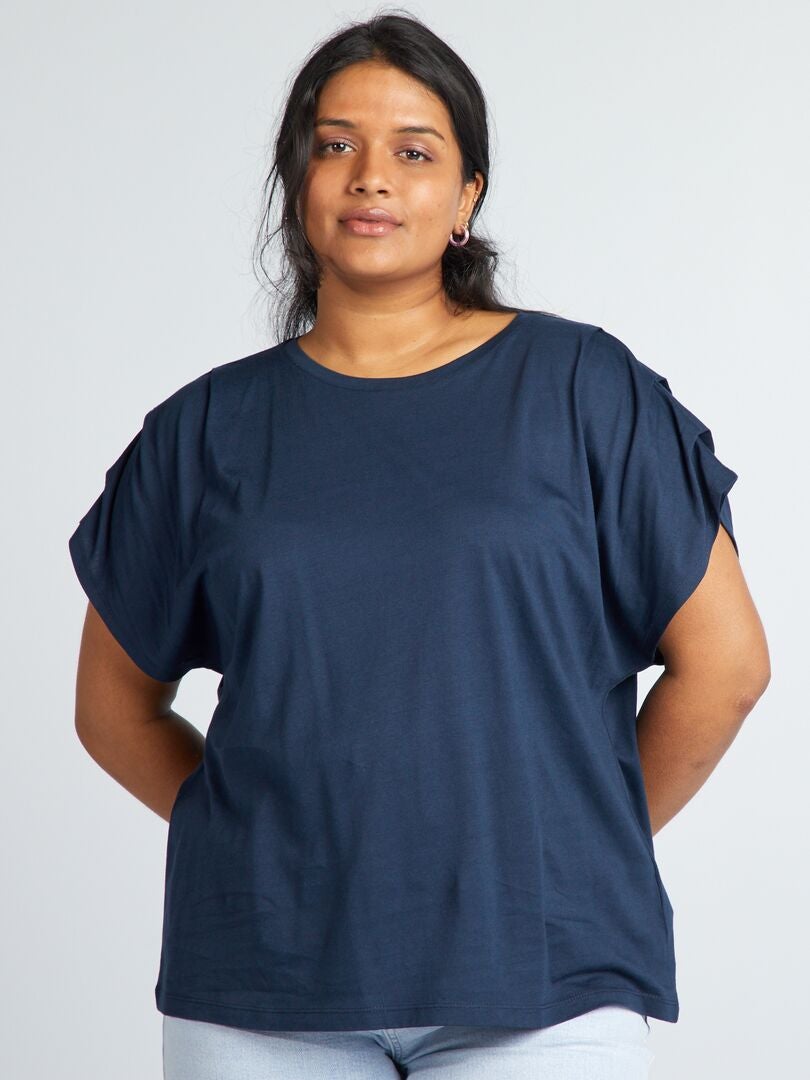 Effen T-shirt met korte mouwen - GRIJS