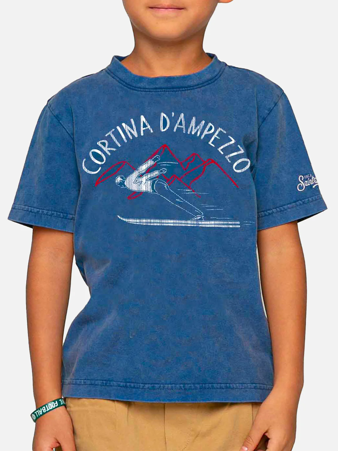 Camiseta azul de algodón Cortina d'Ampezzo