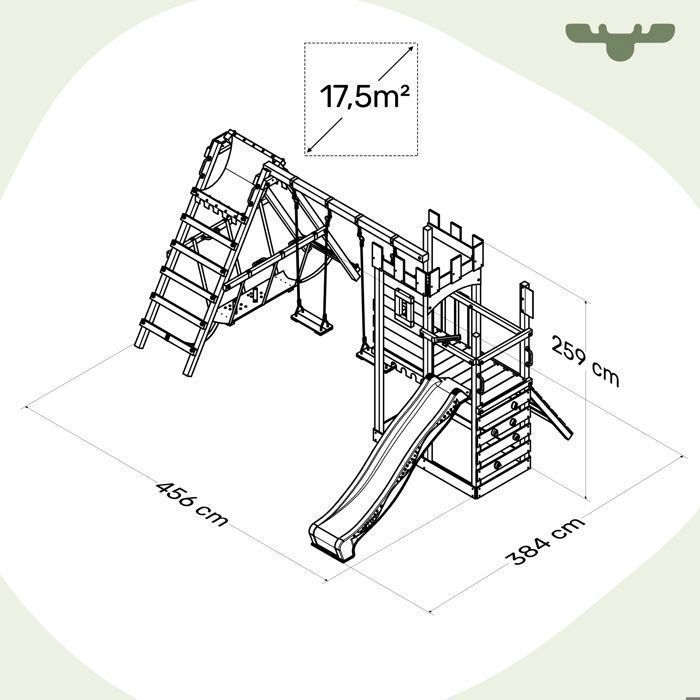 Tour de jeux bois FATMOOSE BoldBaron XXL avec SurfSwing, toboggan 220 cm anthracite et mur d’escalade – 10 ans de garantie*