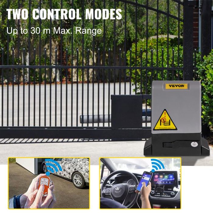 Abrepuertas correderas VEVOR - 1800 kg - Abrepuertas automático de 7 m - con 4 mandos a distancia y control por aplicación