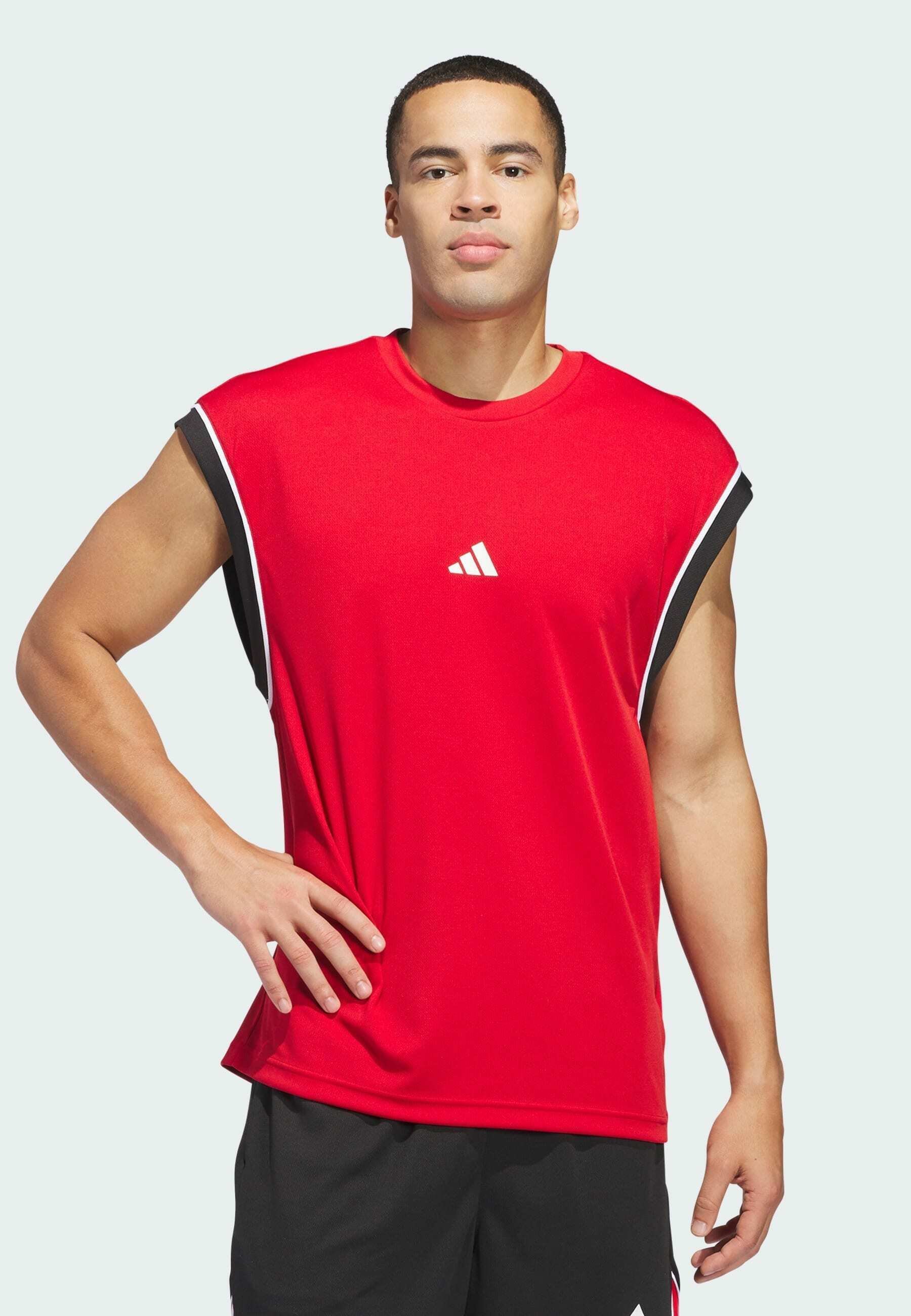 adidas Performance BASKETBALL ALL-WORLD MOUWLOOS - Sport T-shirt - team power rood zwart
