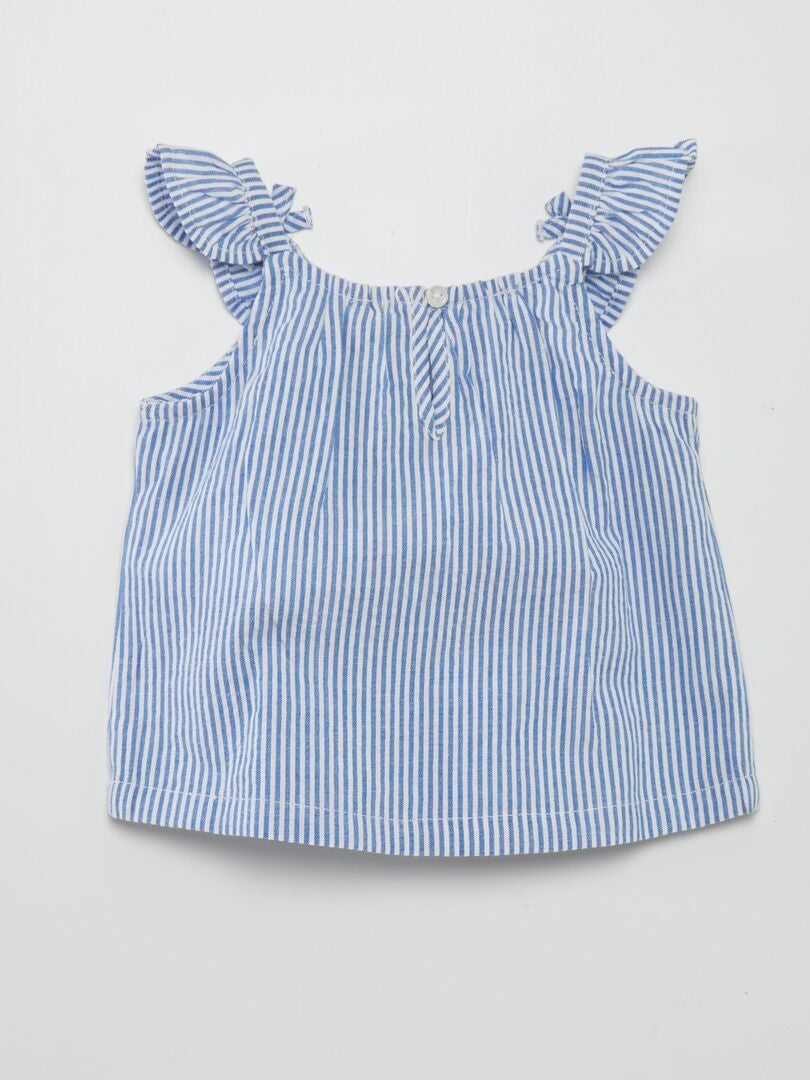 Top de rayas con volantes - AZUL