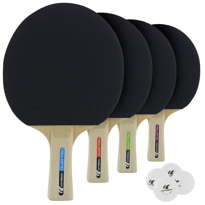 Raquete de tênis de mesa - CORNILLEAU - Sport Pack Quatro - Preta - Adulto - Unissex - Tênis de mesa